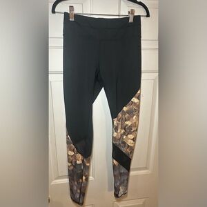Womens Athleta Asym Mesh‎ Sonar Honeycomb Print Leggings Activewear Pants Sz Sm.